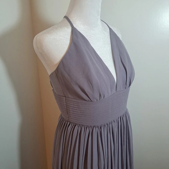 Lulus Taupe Sleeveless Bridesmaid Prom Vacation Pleated Maxi Dress Size XS - Picture 5 of 7